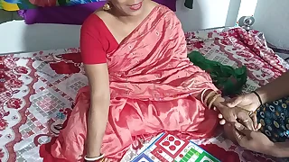 Bhabhi Ke Sath Ludo Game&comma; Protagonist takes In conformity with Clear Hindi Voice Sexual relations Video