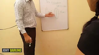 Indian xxx Uplifting teacher teach her student what is pussy and dick&comma; Clear Hindi Dirty Approach devote wits Jony Lover